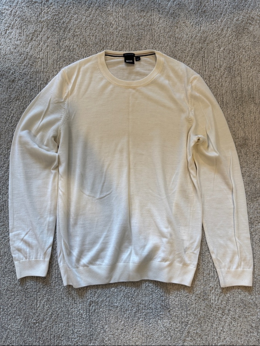 BOSS Men's Crewneck Sweater in Off-White